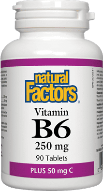 Natural Factors VItamin B6 250 + 50 mg C 90 Tablets Image 1