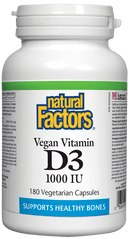 Natural Factors Vegan SunVitamin D3 1000 IU 25 mcg 180 VCaps Image 1