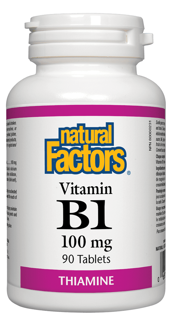 Natural Factors Vitamin B1 100 mg Thiamine 90 Tablets Image 1