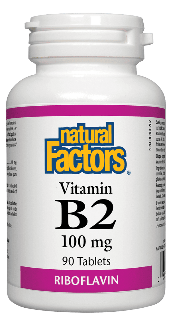 Natural Factors Vitamin B2 100 mg Riboflavin 90 Tablets Image 1