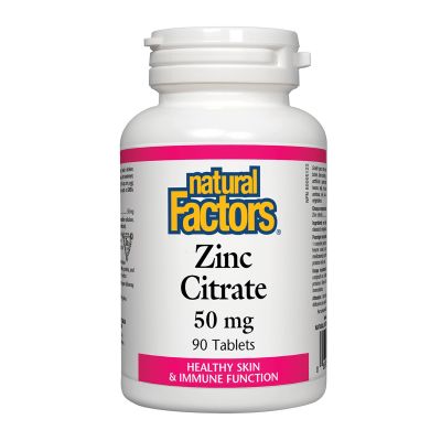Natural Factors Zinc Citrate 50 mg Tablets Image 1