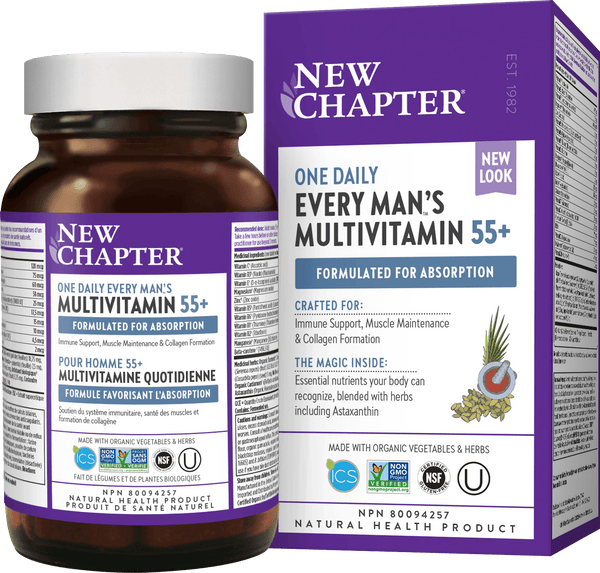 New Chapter Every Man's One Daily 55+ Multivitamin Tablets Image 1