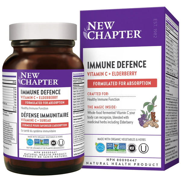New Chapter Immune Defence Vitamin C + Elderberry 30 Tablets Image 1