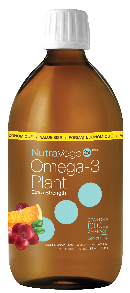 NutraVege2x Omega-3 Plant Extra Strength 1000 mg - Cranberry Orange Image 2
