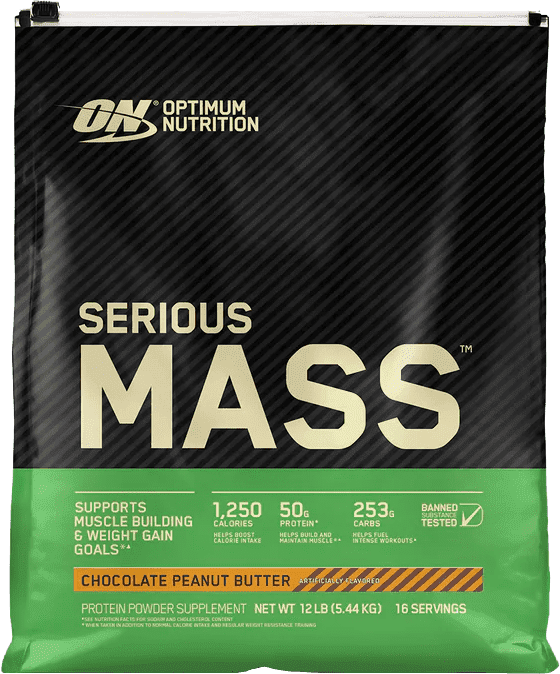 Optimum Nutrition Serious Mass - Chocolate Peanut Butter 12 lbs Image 1