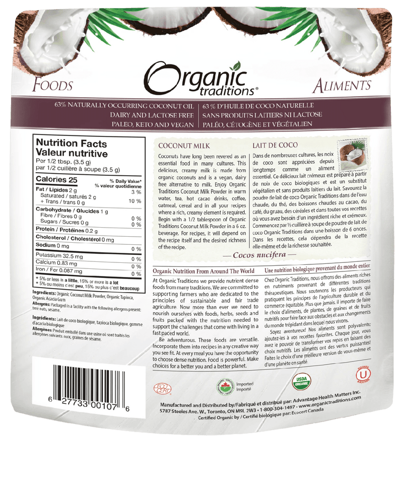 Organic Traditions Coconut Milk Powder 150 g Image 2