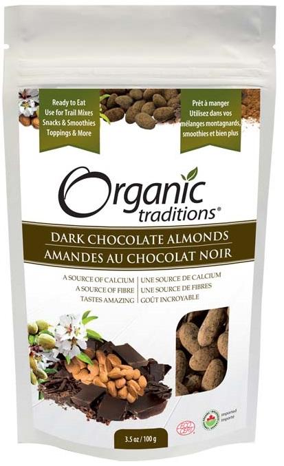 Organic Traditions Dark Chocolate Almonds Image 1
