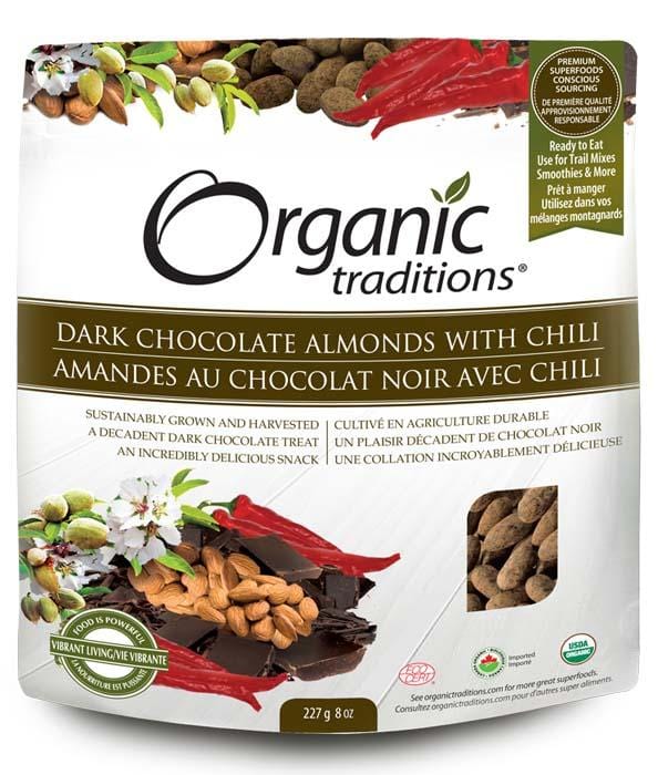Organic Traditions Dark Chocolate Almonds with Chili Image 2