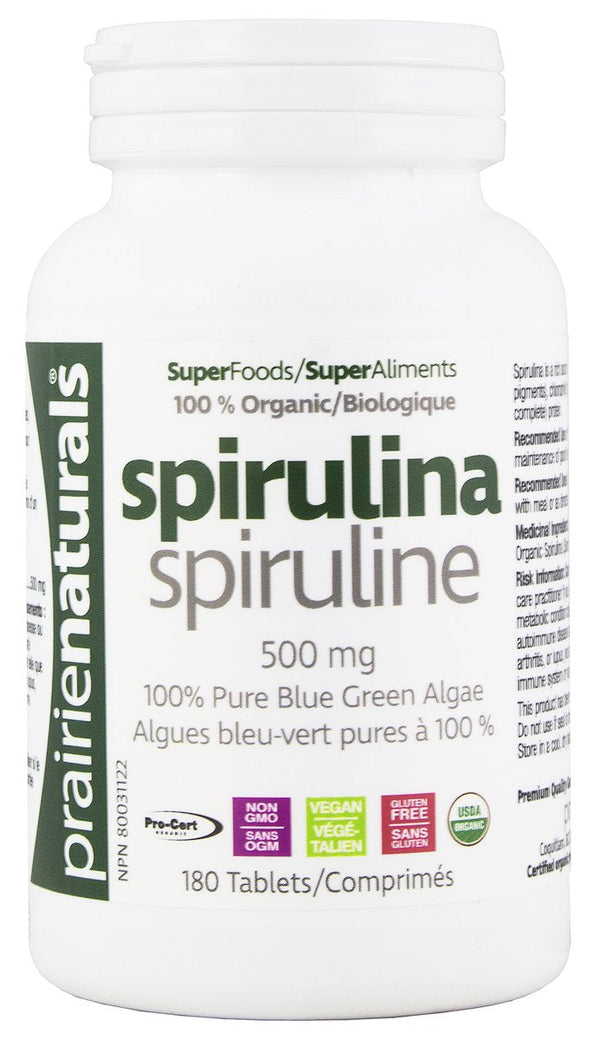 Prairie Naturals Spirulina 500 mg Tablets Image 1