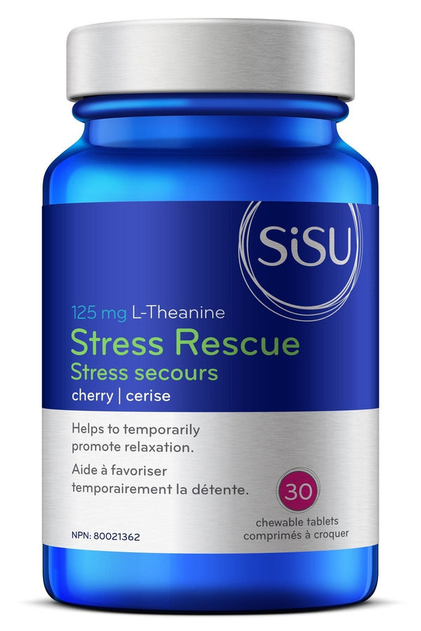 Sisu Stress Rescue 125 mg L-Theanine - Cherry 30 Chewable Tablets Image 1
