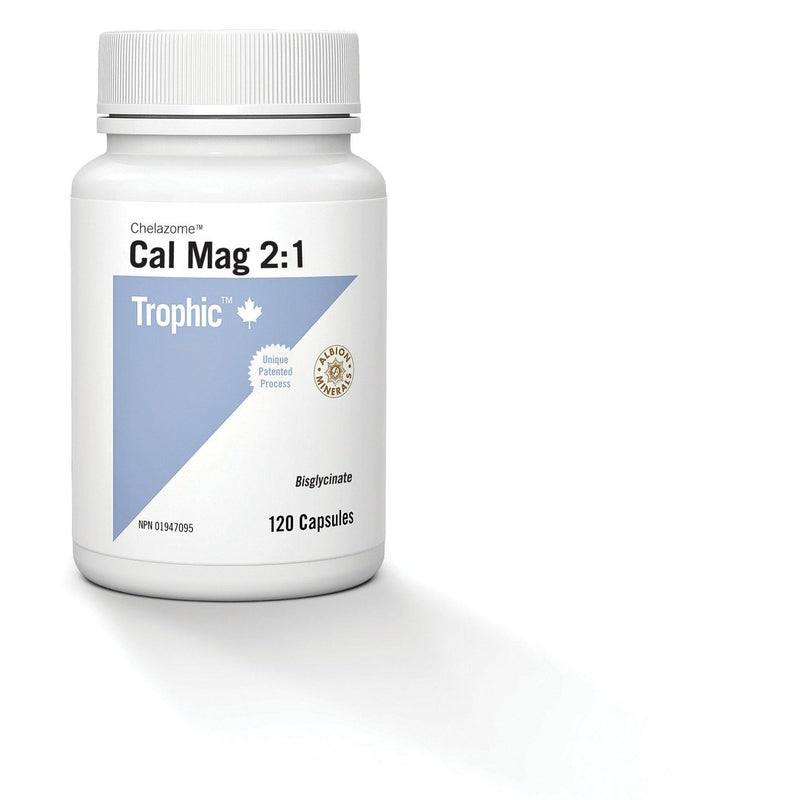 Trophic Chelazome Cal Mag 2:1 Bisglycinate 120 Capsules Image 1