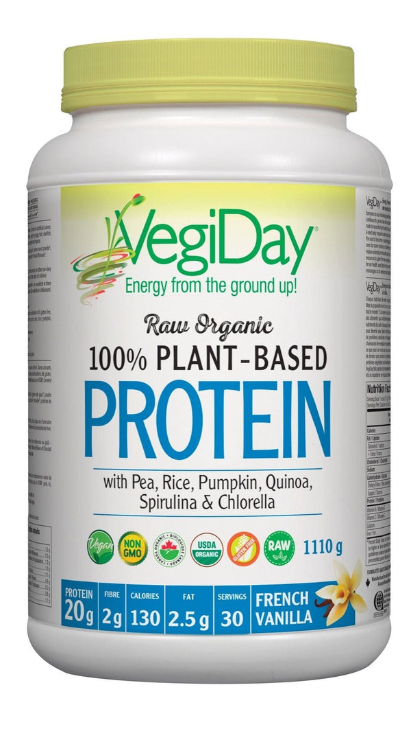 VegiDay Raw Organic Plant Based Protein - French Vanilla 1110 g Image 1