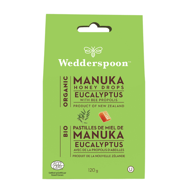 Wedderspoon Organic Manuka Honey Drops - Eucalyptus with Bee Propolis 120 g Image 1