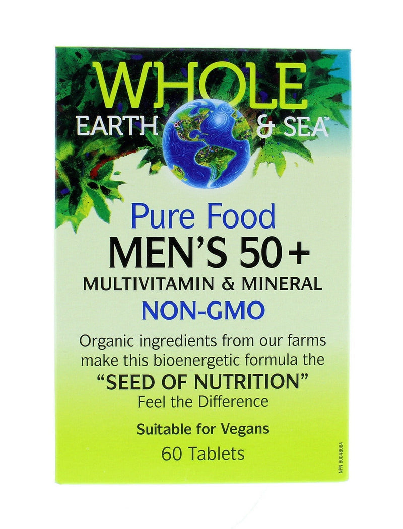 Whole Earth Sea Pure Food Men's 50+ Multivitamin and Mineral Tablets Image 2