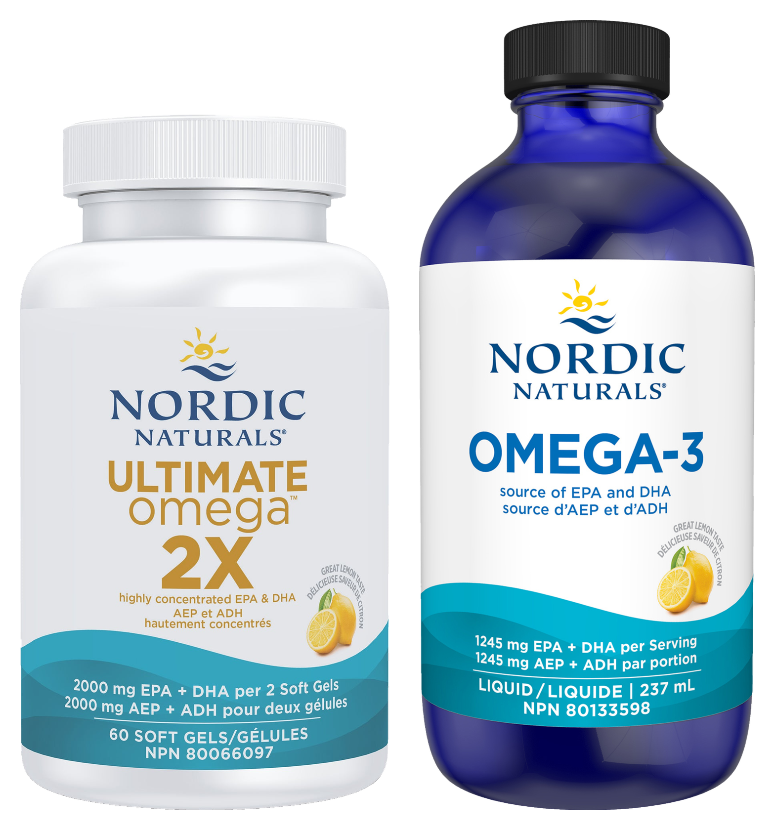 Nordic Naturals Ultimate Omega 2X and Omega-3 Liquid, Lemon