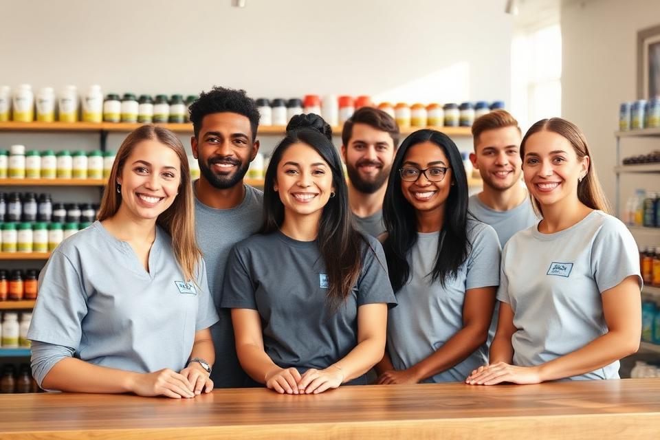 The Vitasave team smiling together in-store