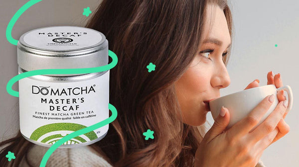 A warm cup of Master’s Decaf Matcha promoting calm energy and balanced lifestyle.