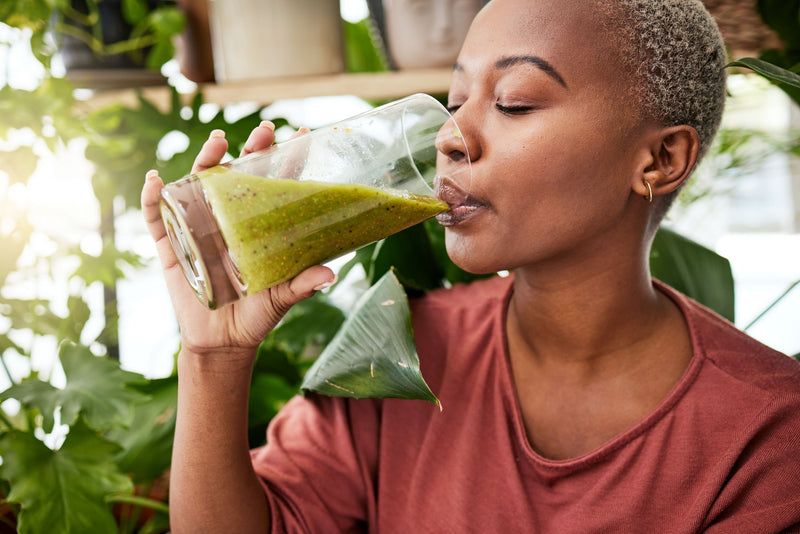 Image of a variety of detox supplements and vitamins arranged neatly for a New Year wellness routine.