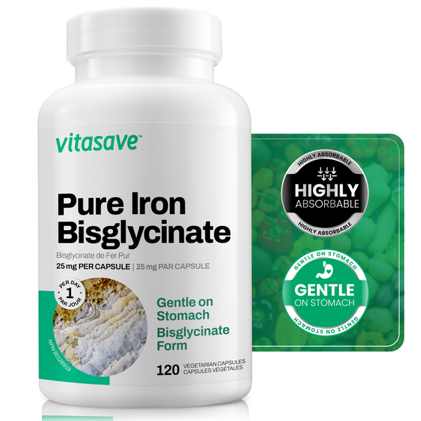 Vitasave Pure Iron Bisglycinate 25 mg (120 VCaps)