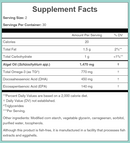 A bottle of Youtheory Ocean Friendly Omega softgels containing 60 capsules, with a label that highlights its vegan and ocean-friendly qualities.