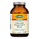 A bottle of Flora Udo's Choice Udo's Oil Omega 3+6+9 Blend softgel capsules.