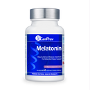 Image of Canprev Melatonin 3 mg Sustained-Release (60 Vcaps) bottle, featuring a white and blue label with a prominent melatonin graphic, designed to promote restful sleep with a sustained-release formula.
