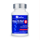 A bottle of Canprev Inno-Q-Nol 100mg with 30 softgels for cardiovascular support.