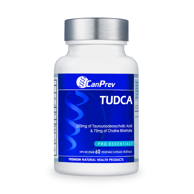 CanPrev TUDCA 60 Vegan Capsules – Supports liver detox and metabolic health with 250mg TUDCA and 75mg choline per capsule. Vegan, gluten-free, and soy-free formula.