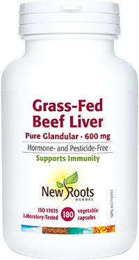 New Roots Grass-Fed Beef Liver Pure Glandular 600 mg (180 VCaps)