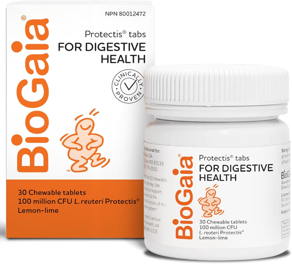 BioGaia Protectis tabs packaging for digestive health on a white background
