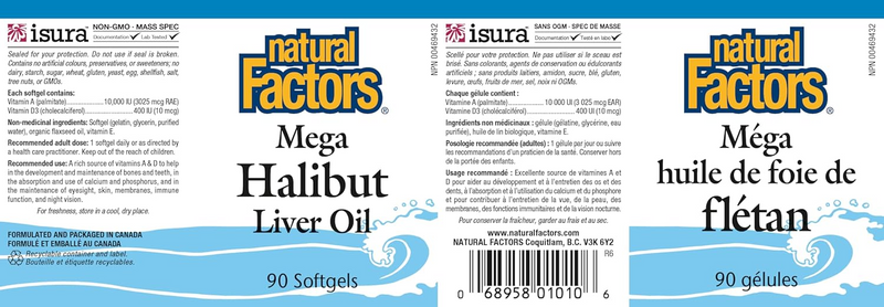 Natural Factors Mega Halibut Liver Oil (Softgels)