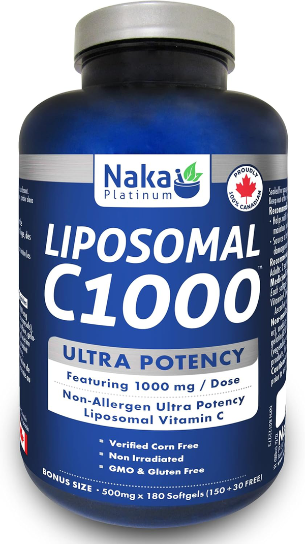Naka Platinum Liposomal C1000 supplement bottle on a white background