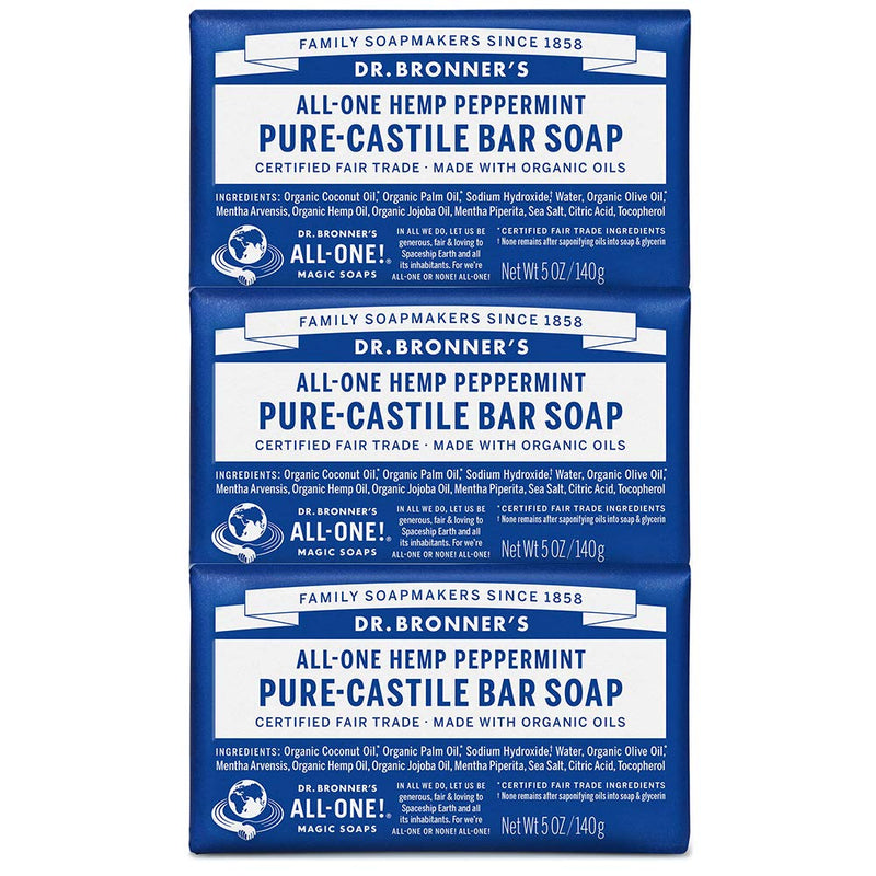 Dr. Bronner's All-One Pure-Castile Bar Soap - Peppermint