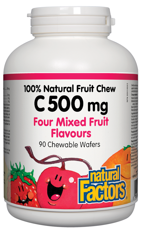 Natural Factors C Natural Fruit Chews 500 mg - Mixed Fruits (Chewable Wafers)