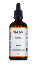 Bottle of Orange Naturals Turmeric 200 mg/mL (100 mL) – A natural anti-inflammatory liquid supplement designed to support joint health and overall wellness.