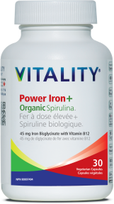 Vitality Power Iron + Organic Spirulina (Capsules)