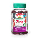 Front label of Jamieson Zinc Gummies in mixed berry flavor, 70-count.