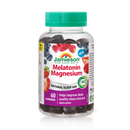 A bottle of Jamieson Melatonin Magnesium gummies in mixed berry flavor with 60 gummies.