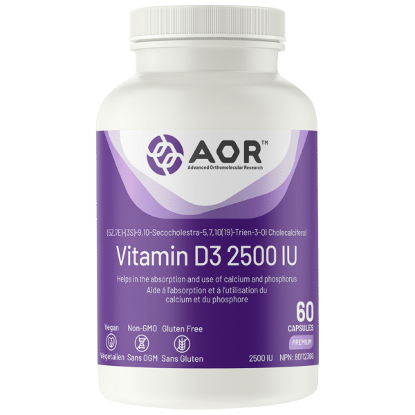 AOR Vitamin D3 2500 IU (60 VCaps)