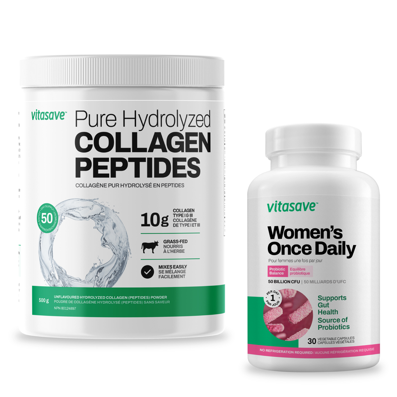 Vitasave Glow Getter Bundle (Daily Probiotics Women + Collagen Peptides)