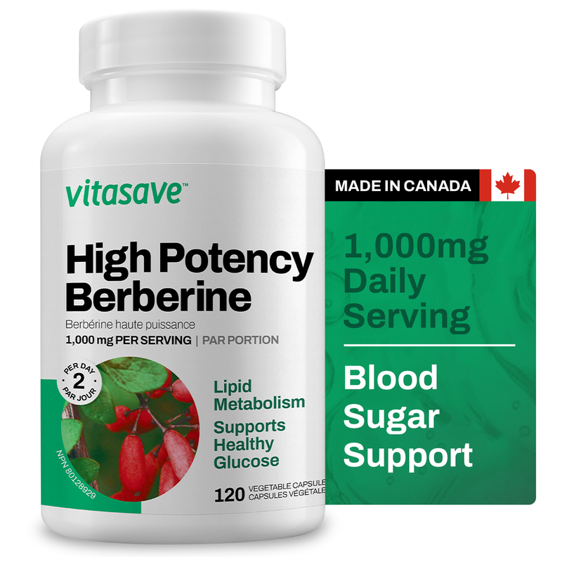 Vitasave Berberine Maximum Potency 1,000 mg per serving(120 VCaps)