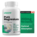 Vitasave Magnesium Bisglycinate 200 mg - 120 Capsules, promoting relaxation and muscle support.