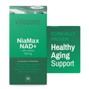 Vitasave NiaMax NAD+ 300mg supplement packaging highlighting energy booster benefits