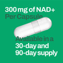 Hand holding Vitasave NiaMax NAD+ 300mg capsules, emphasizing cellular energy boost