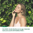 Vitasave NiaMax NAD+ 300mg supplement bottle with bright lighting showcasing label details