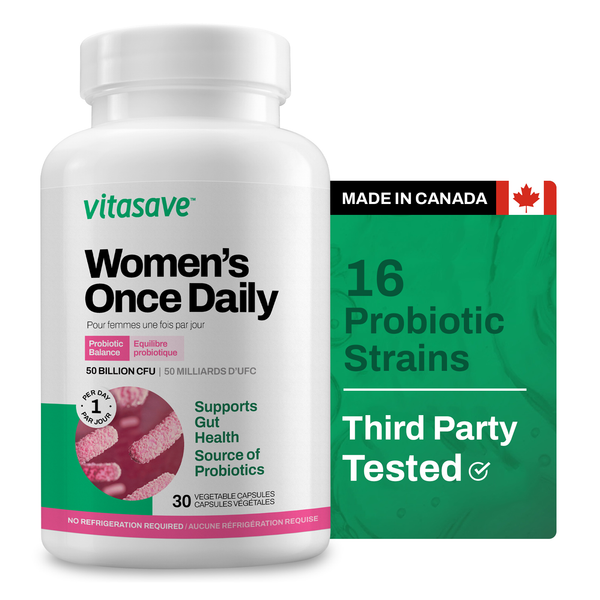 Vitasave Women's Probiotic Once Daily – 50 Billion CFU – 30 Vegetarian Capsules