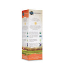 A close-up of Garden of Life Organics B-12 Organic Spray - Raspberry (58 mL), featuring a sleek bottle with a vibrant raspberry label, offering a convenient, organic way to supplement B-12.