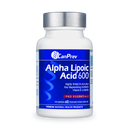 Bottle of CanPrev Alpha Lipoic Acid 600 with 60 vegetable capsules, a dietary supplement supporting antioxidant health and energy metabolism.