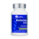 CanPrev Berberine 500 mg bottle with clean, minimalist blue and white label design, placed on a white background for a professional supplement product display.