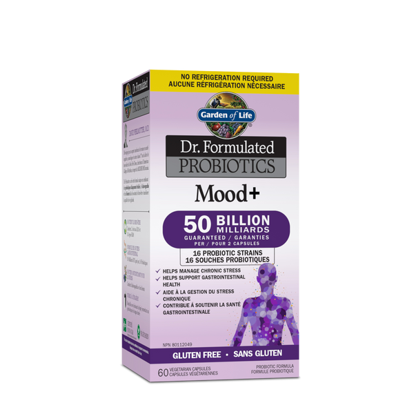 Garden of Life Dr. Formulated Probiotics Mood+ 50 Billion Shelf-Stable (60 VCaps)